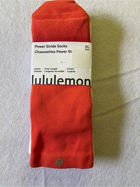 NWT’S Lululemon athletica Power Stride Crew Socks - Bright Orange, Pink & White